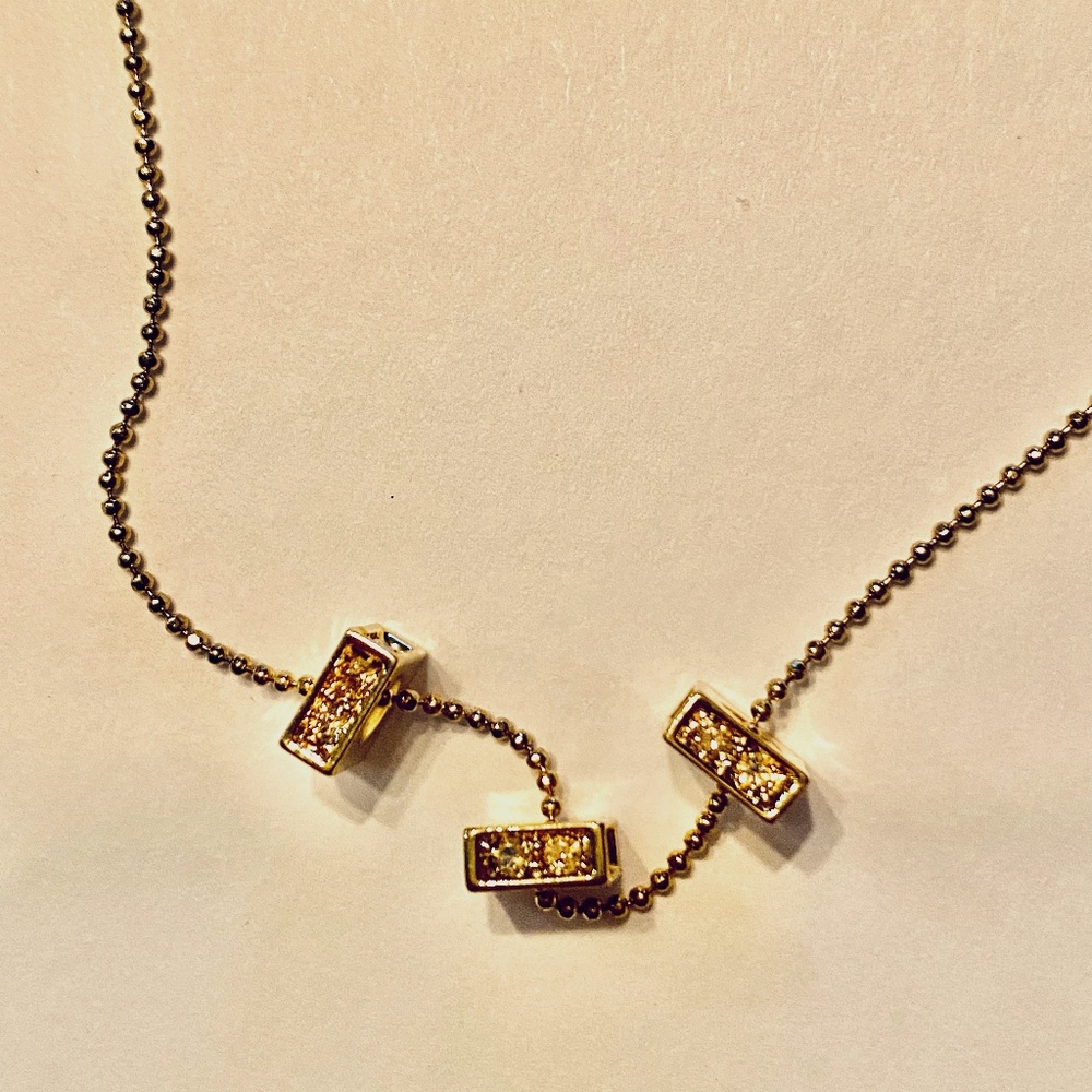 Touchstone Crystal Triad Pendant Gold Necklace